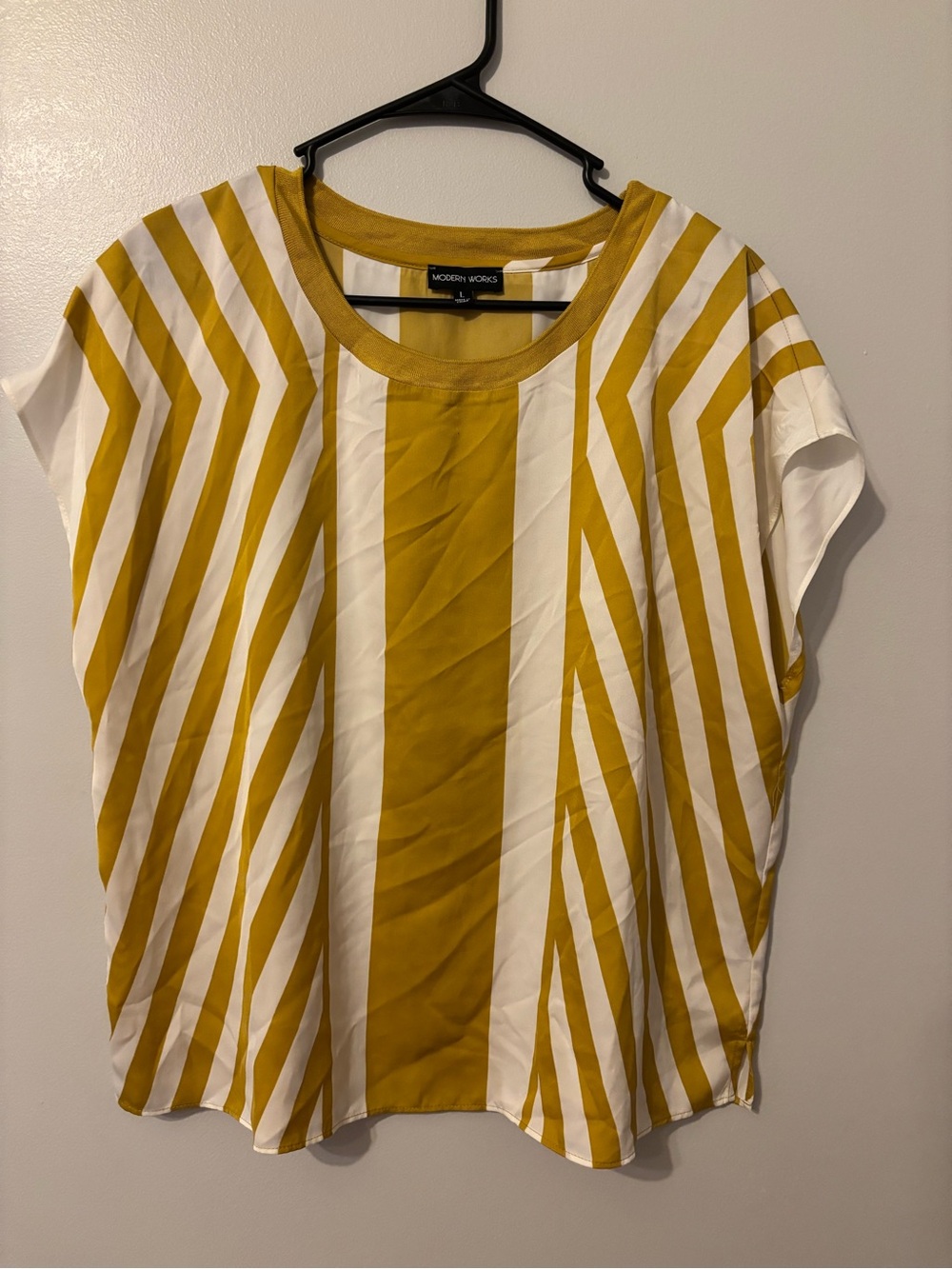 Modern Works Mustard & White Striped Short Sleeve Tee